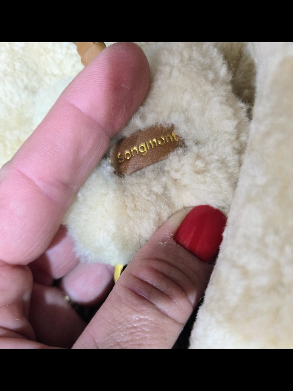Songmont Amber Shearling Gather Clutch Set Small NWT Luxury Wool Leather - Picture 5 of 14